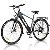 VARUN E Bike, 28 Zoll E-Bike Herren Damen mit 250W 55NM Motor, 48V 499.2Wh Akku, Elektrofahrräder E-Fahrrad mit 7-Gang-Getriebe, LCD-Display, Pedelec Citybike EBike Bis zu 100KM