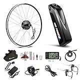 YOSE POWER 26' Ebike Umbausatz Elektrofahrrad Conversion Kit 36V 350W Heckmotor nur für 26 Zoll Steckranz Kassette,Integrierte Controller mit 36V 13Ah Batterie